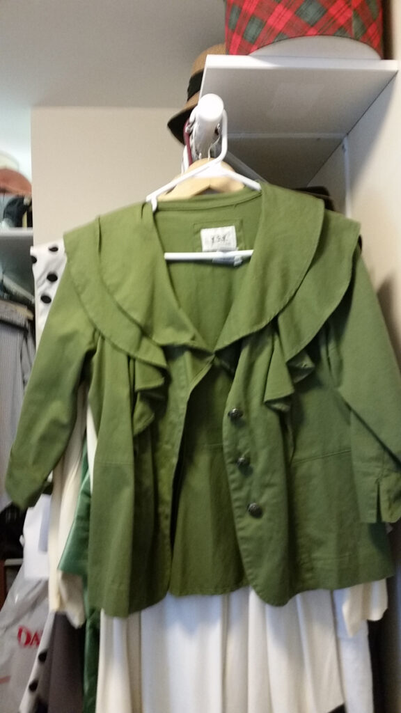 Ruffly olive blouse