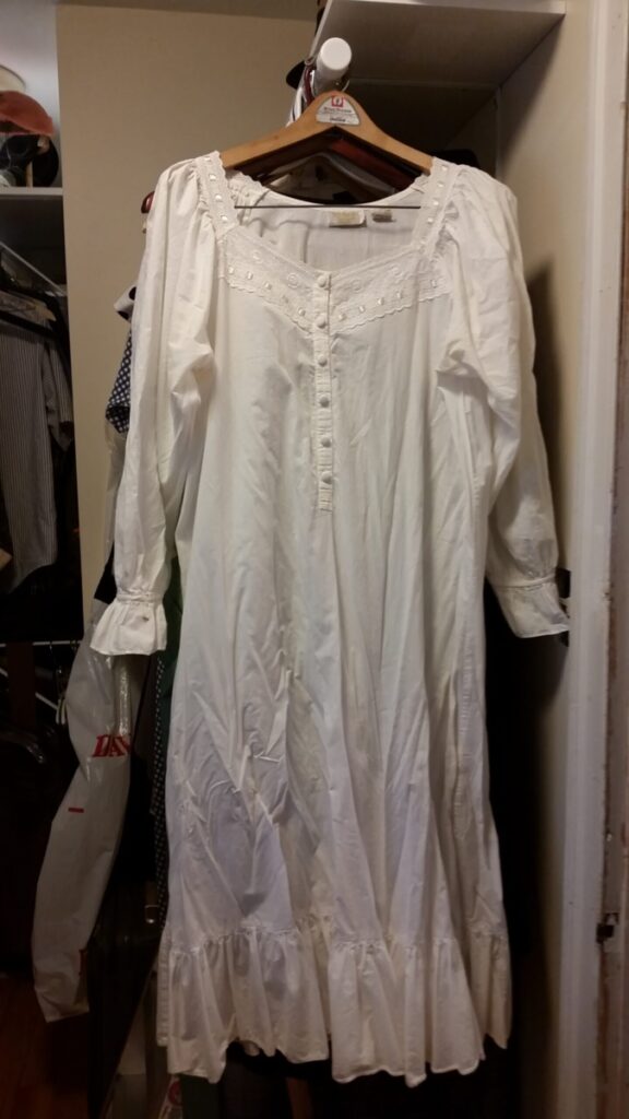White muslin traditional nightgown